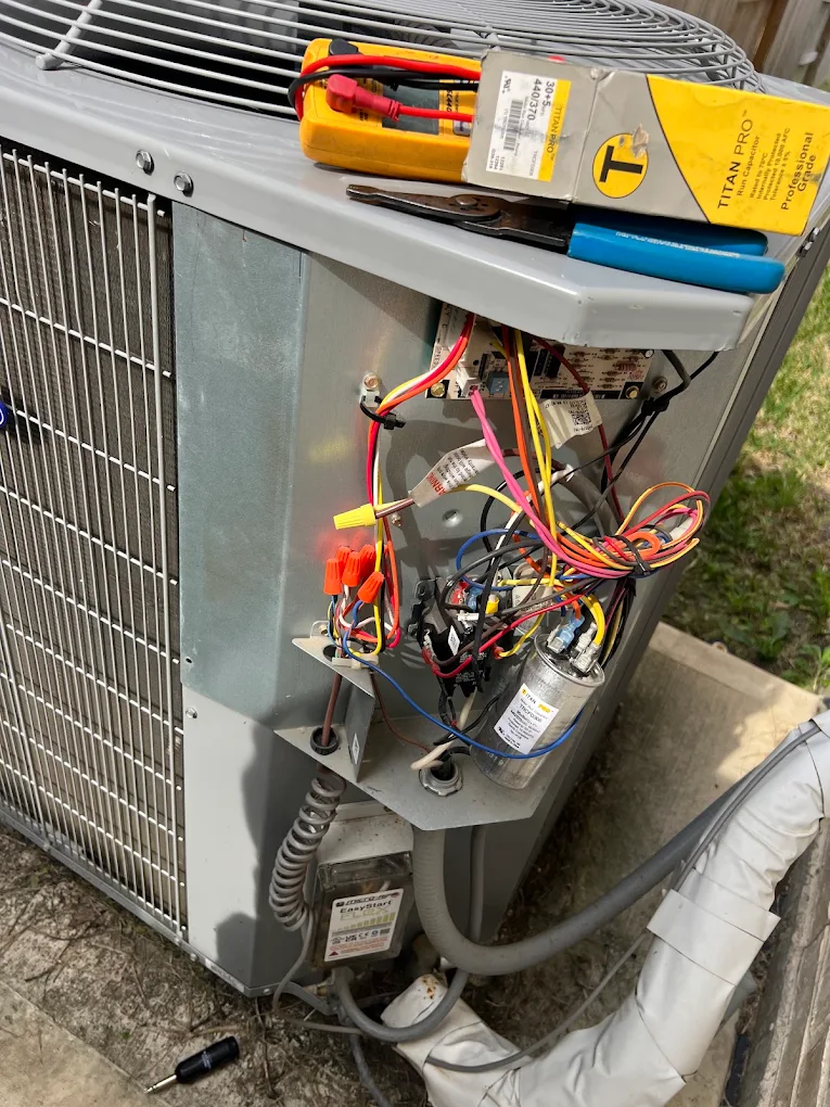 Condenser electrical components and capacitor during service